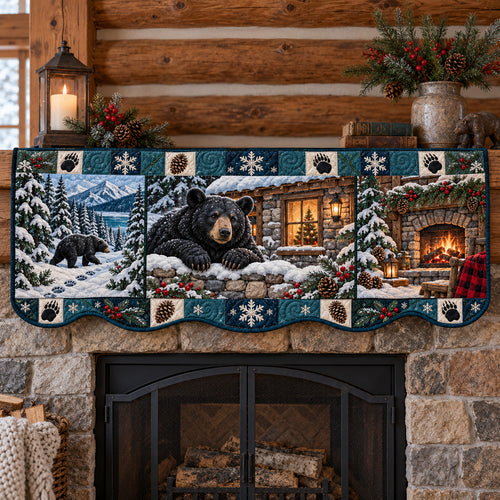 Rustic Forest Patchwork Quilted Mantel Scarf GFTOTP22822