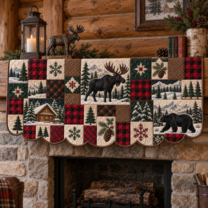 Rustic Forest Patchwork Quilted Mantel Scarf GFTOTP22823