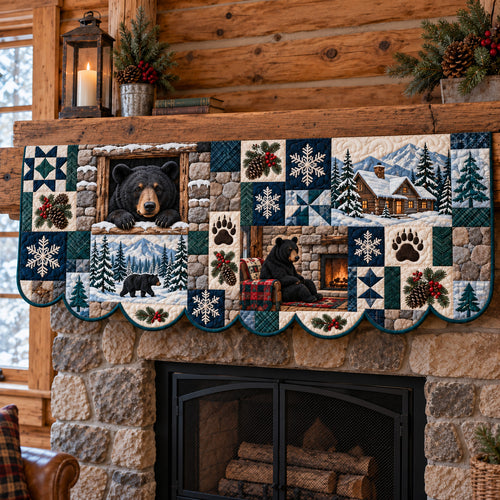 Rustic Forest Patchwork Quilted Mantel Scarf GFTOTP22824