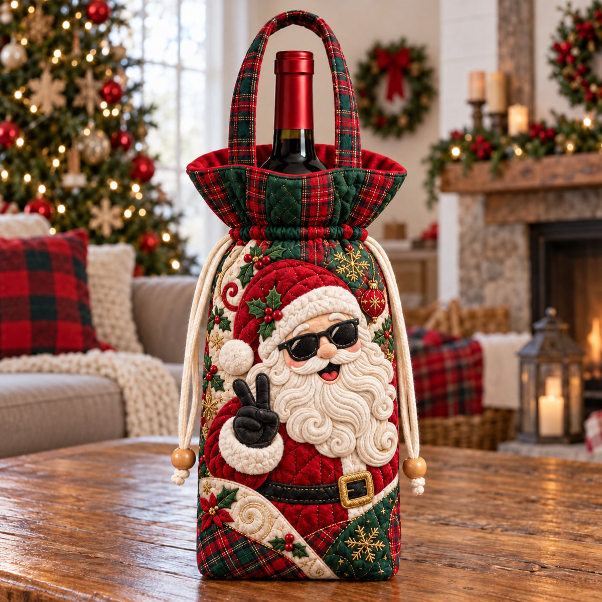 Cool Santa Quilted Bottle Carrier Bag GFTOTP22827