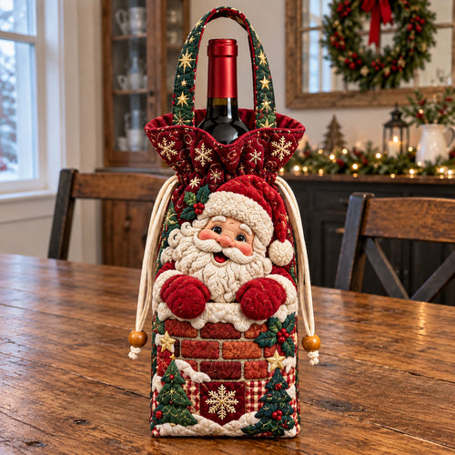 Brick Chimney Santa Quilted Bottle Carrier Bag GFTOTP22828