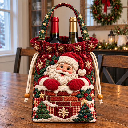 Brick Chimney Santa Quilted Bottle Carrier Bag GFTOTP22828