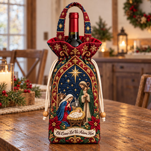 Let Us Adore Him Quilted Bottle Carrier Bag GFTOTP22834