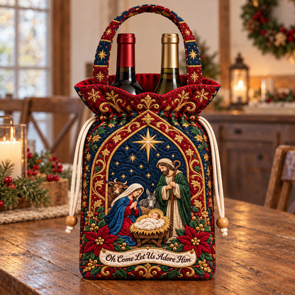Let Us Adore Him Quilted Bottle Carrier Bag GFTOTP22834