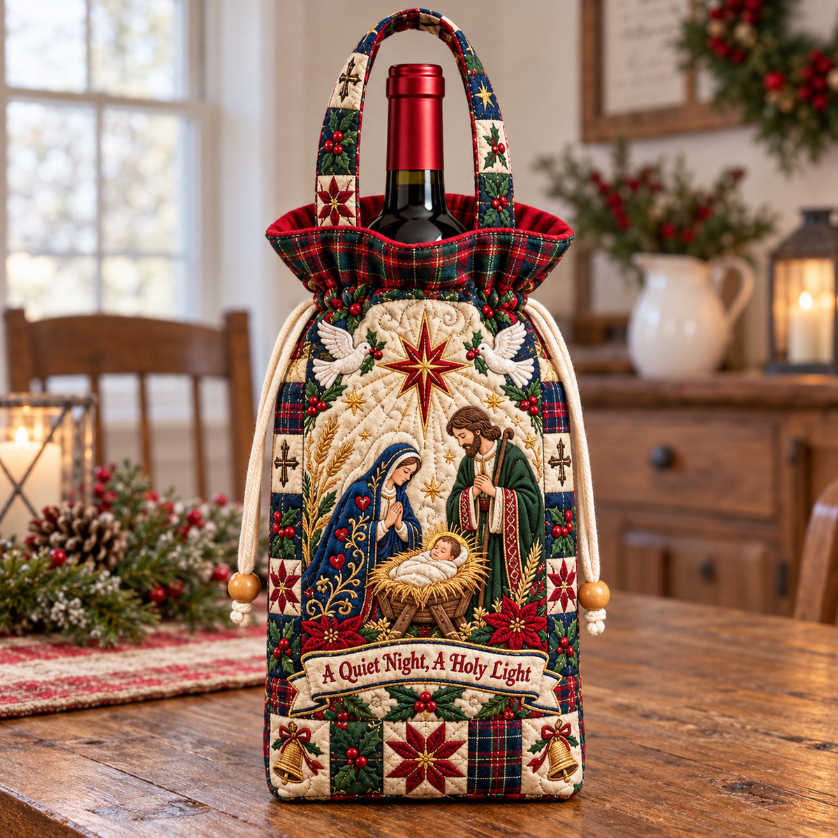 A Holy Light Quilted Bottle Carrier Bag GFTOTP22836