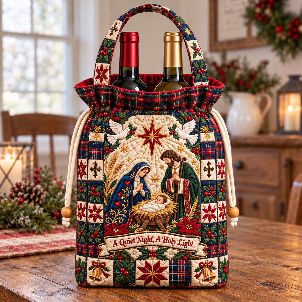 A Holy Light Quilted Bottle Carrier Bag GFTOTP22836