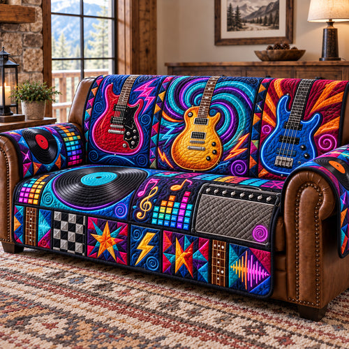 Guitar Lover Quilted Sofa Cover GFTOTP22873