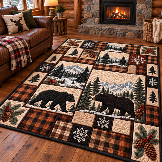 Rustic Bear Patchwork Area Rug GFTOTP22881