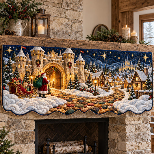 Winter Castle Village Quilted Mantel Scarf GFTOTP22887