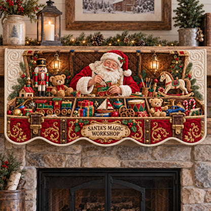 Santa Magic Workshop Quilted Mantel Scarf GFTOTP22892