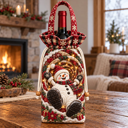 Joyful Snowman Vortex Quilted Bottle Carrier Bag GFTOTP22893