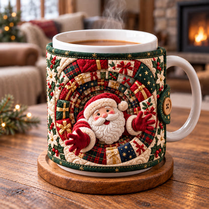 Santa Joyful Swirl Quilted Mug Cozy GFTOTP22909