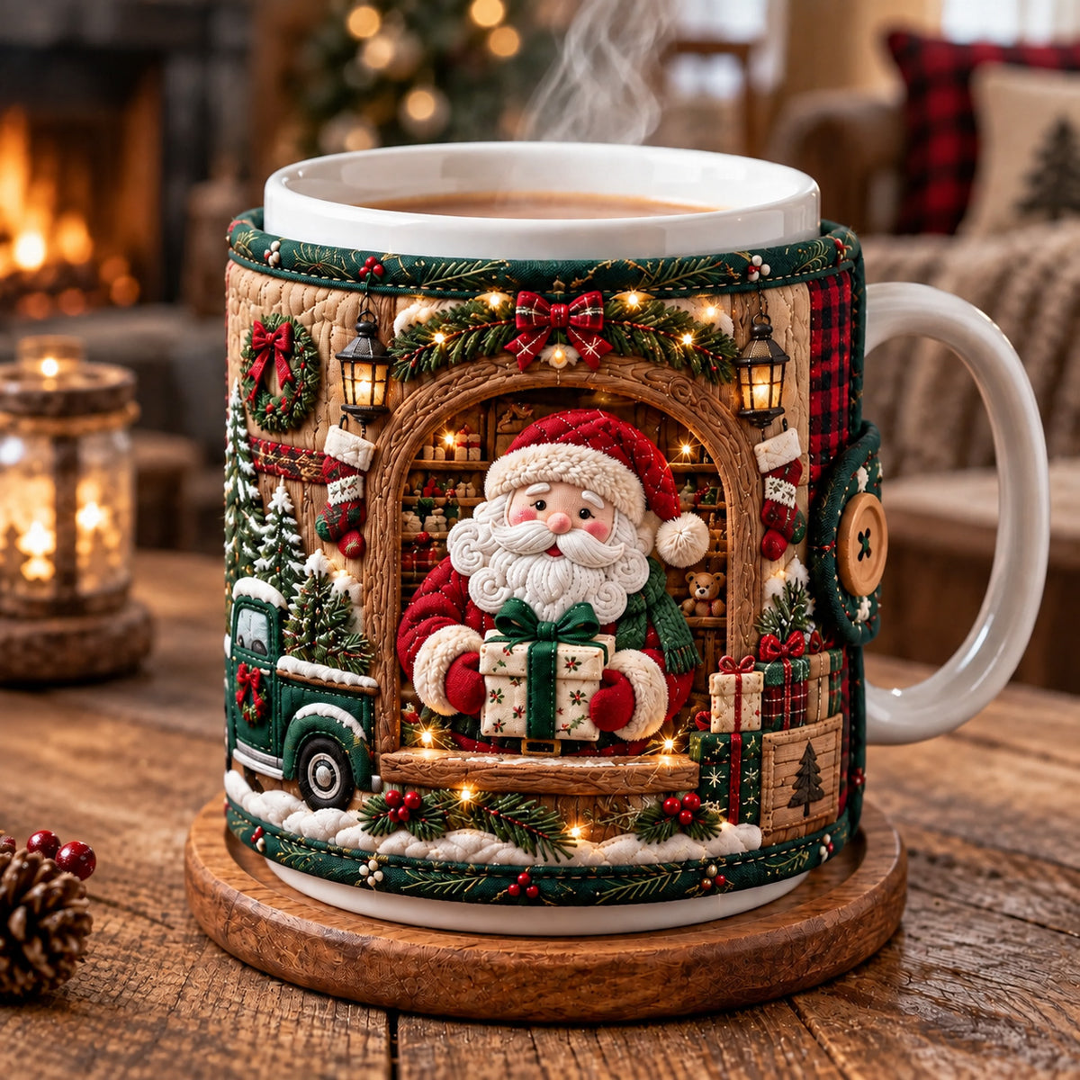 Santa Toy Workshop Quilted Mug Cozy GFTOTP22913