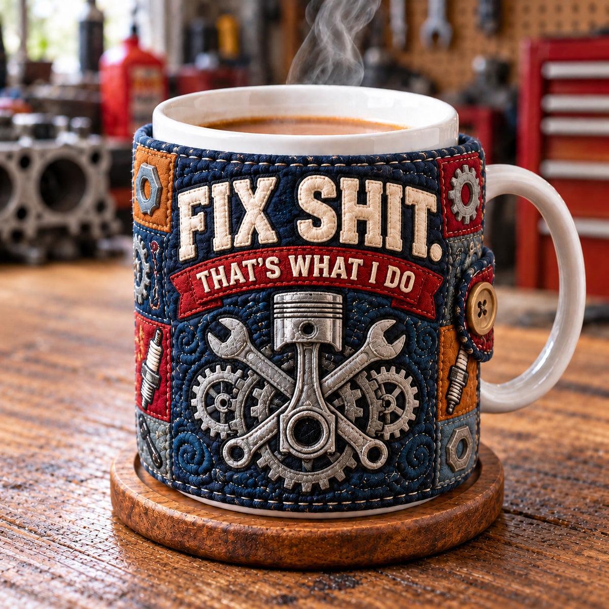 Mechanic Life Quilted Mug Cozy GFTOTP22915