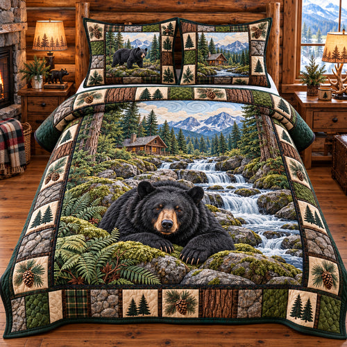 Forest Rustic Guardian 3-Piece Quilted Bedding Set GFTOTP22942