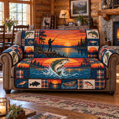 Sunset Angler Quilted Sofa Cover GFTOTP22961