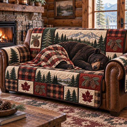 Cozy Sleeping Bear Quilted Sofa Cover GFTOTP22966