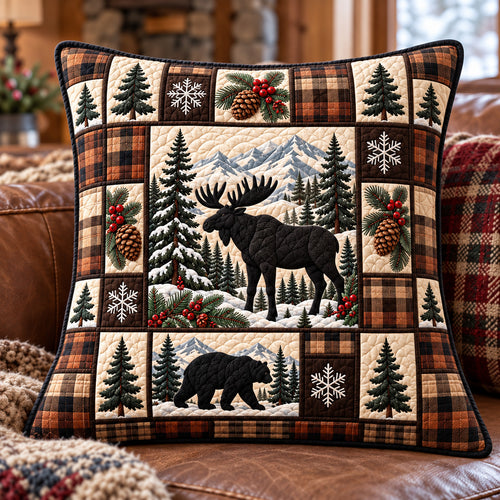 Winter Forest Patchwork Quilted Pillow Case GFTOTP22995