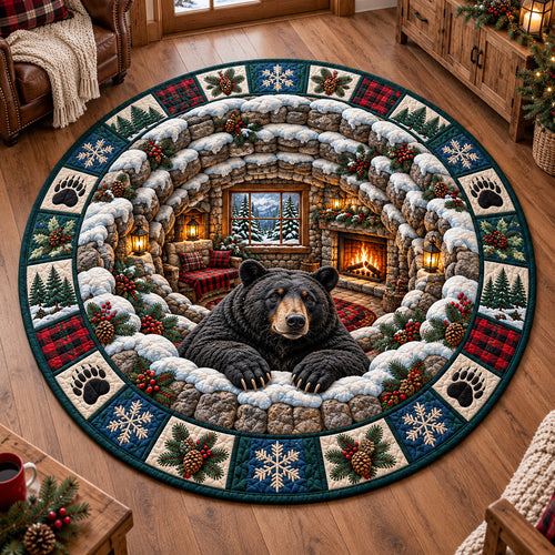 Winter Rustic Guardian Quilted Round Mat GFTOTP23022