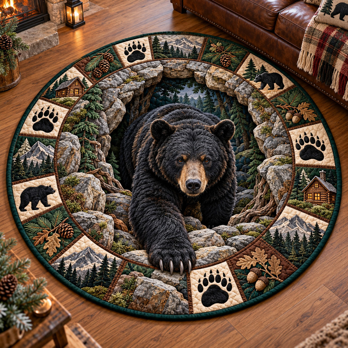 Rocky Rustic Guardian Quilted Round Mat GFTOTP23023