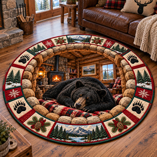 Winter Rustic Guardian Quilted Round Mat GFTOTP23027