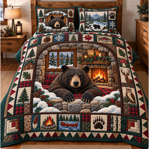 Winter Rustic Guardian 3-Piece Quilted Bedding Set GFTOTP23047