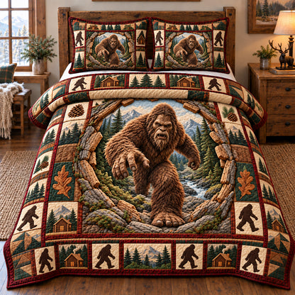 Majestic Forest Bigfoot 3-Piece Quilted Bedding Set GFTOTP23054