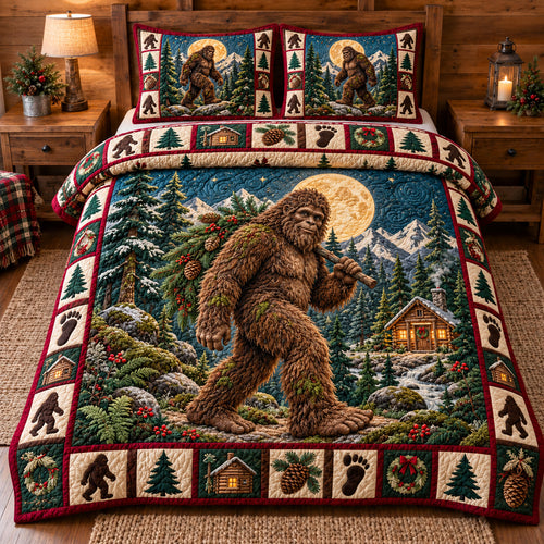 Majestic Forest Bigfoot 3-Piece Quilted Bedding Set GFTOTP23057