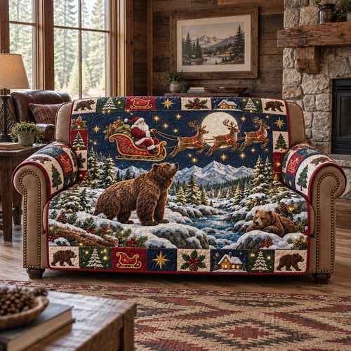 Christmas Bear Wonder Quilted Sofa Cover GFTOTP23069