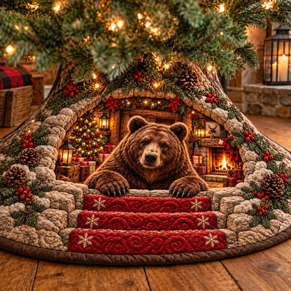 Winter Rustic Guardian Quilted Tree Skirt GFTOTP23082