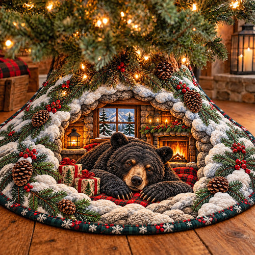 Winter Rustic Guardian Quilted Tree Skirt GFTOTP23084