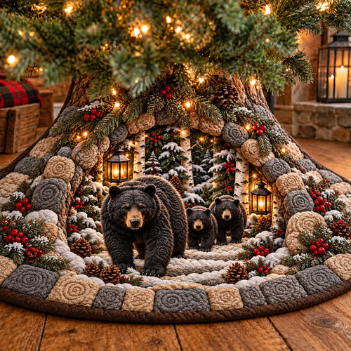 Winter Rustic Guardian Quilted Tree Skirt GFTOTP23085