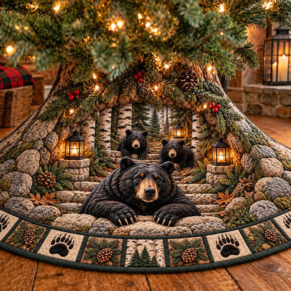 Winter Rustic Guardian Quilted Tree Skirt GFTOTP23086
