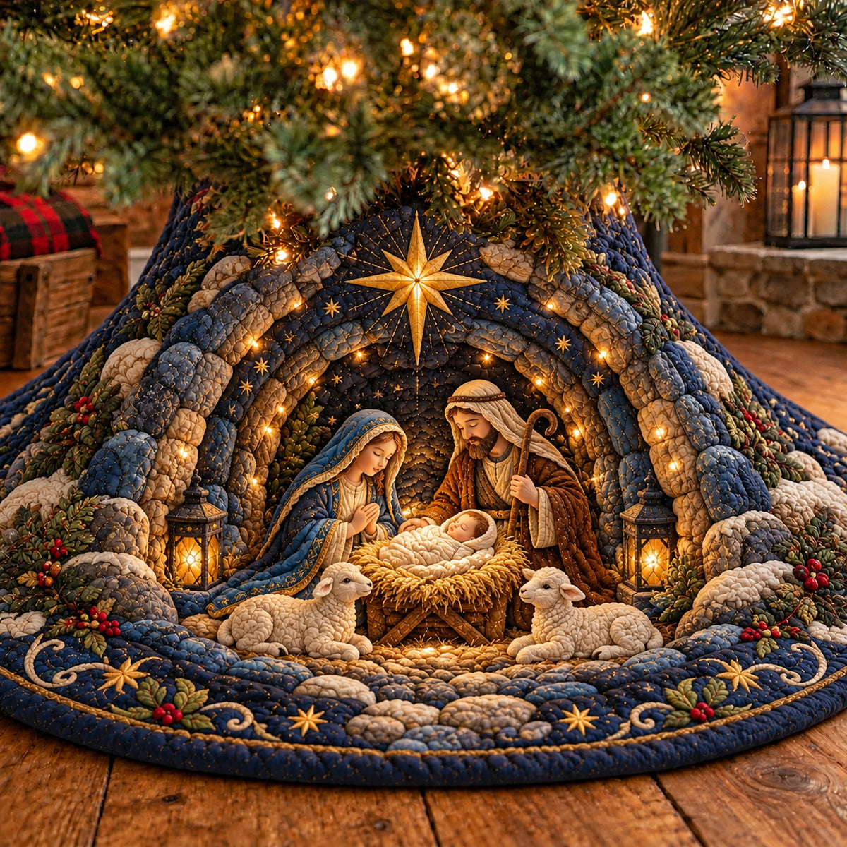 Nativity Scene Quilted Tree Skirt GFTOTP23088