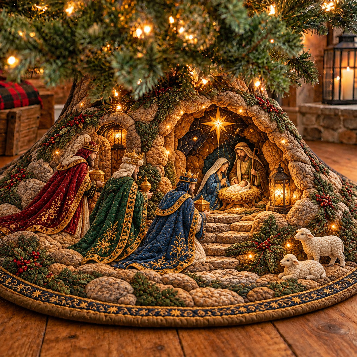 Nativity Scene Quilted Tree Skirt GFTOTP23091