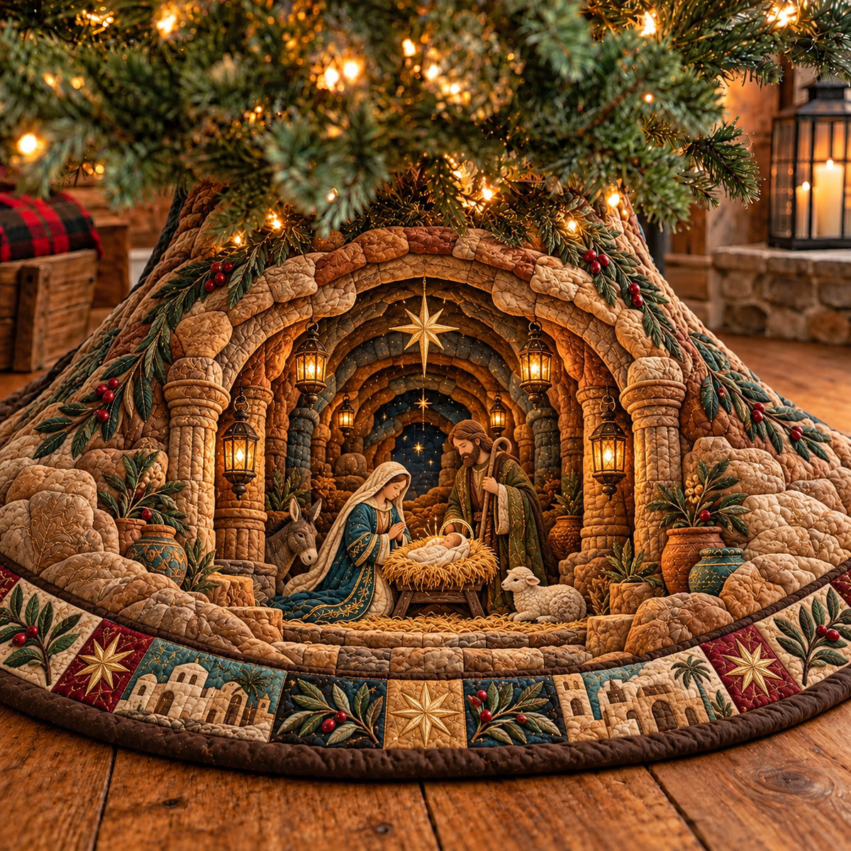 Nativity Scene Quilted Tree Skirt GFTOTP23093