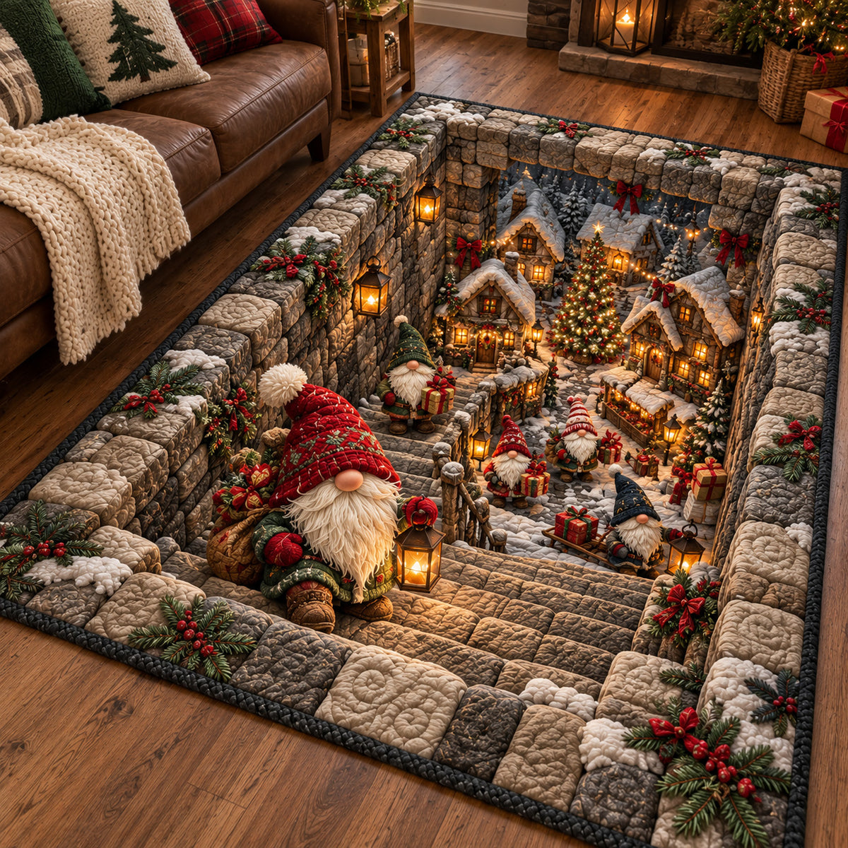 Gnome Winter Village Area Rug GFTOTP23097