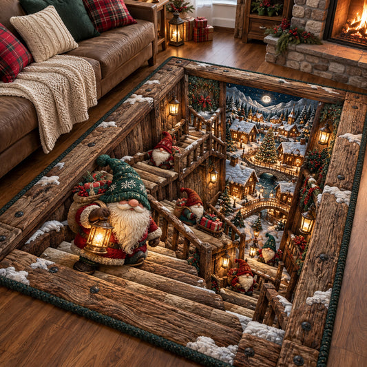 Wooden Gnome Village Area Rug GFTOTP23098