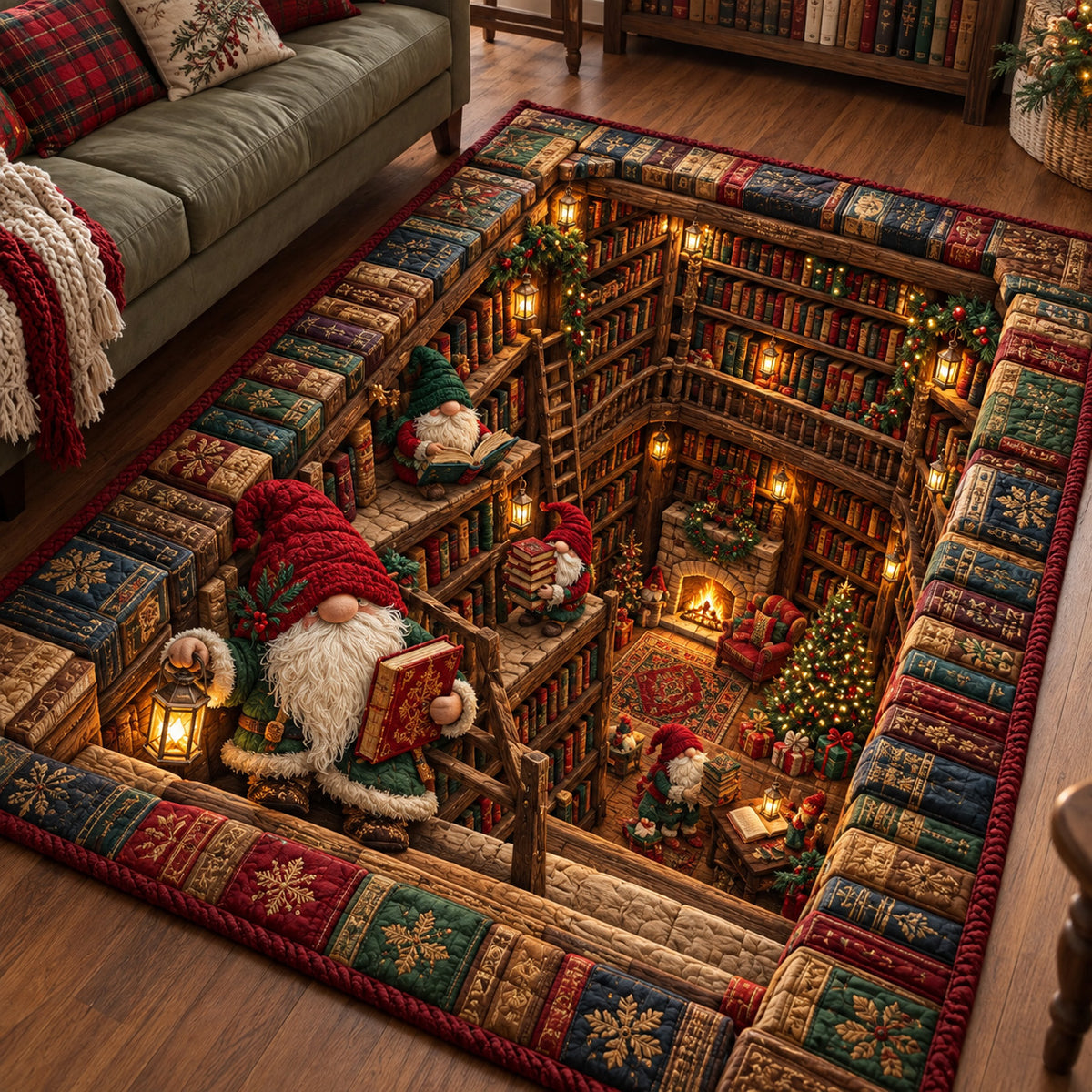 Secret Gnome Book Nook Area Rug GFTOTP23099