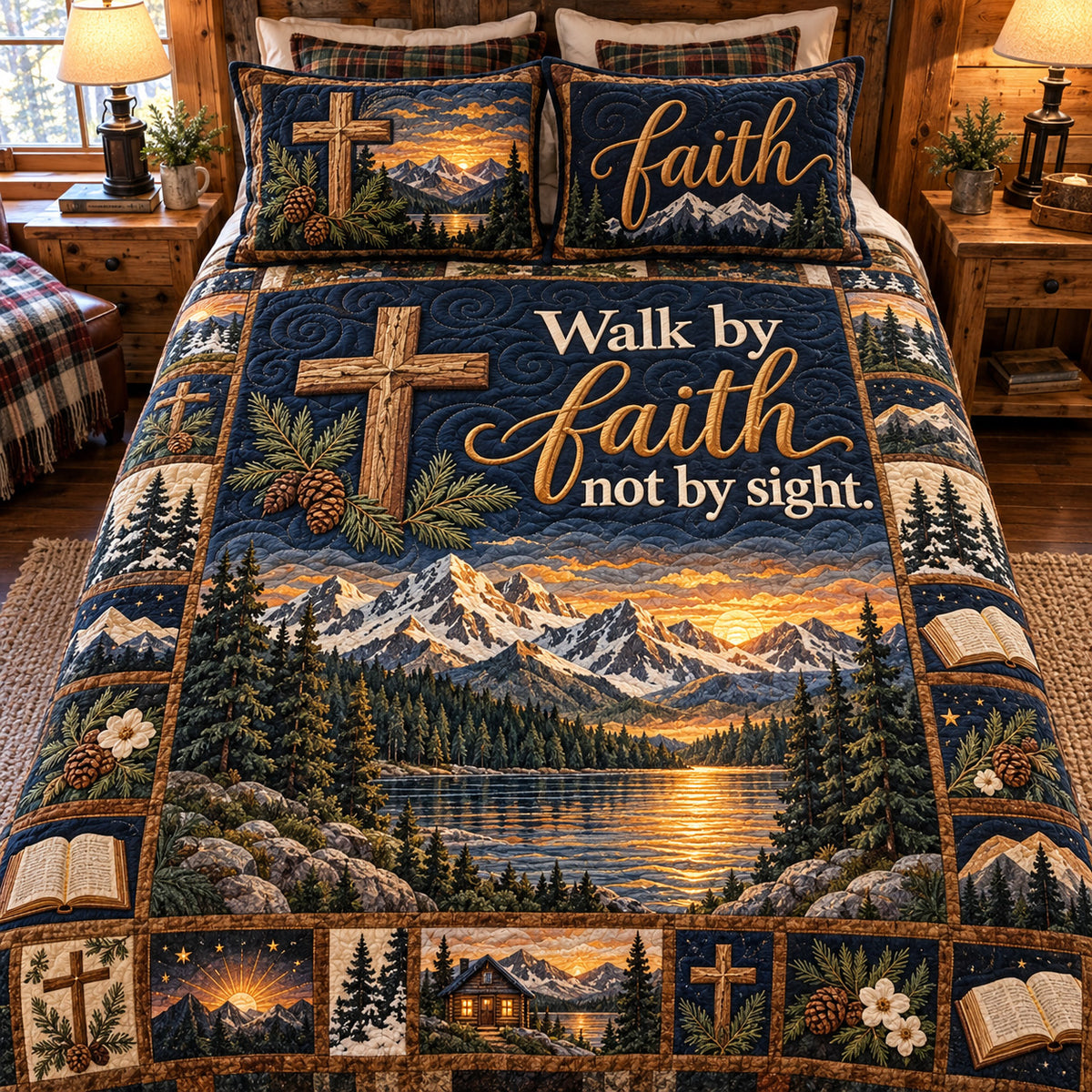 Walk By Faith 3-Piece Quilted Bedding Set GFTOTP23101
