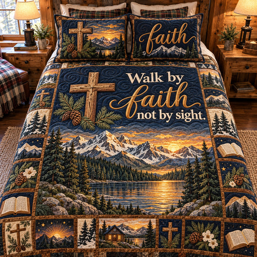 Walk By Faith 3-Piece Quilted Bedding Set GFTOTP23101