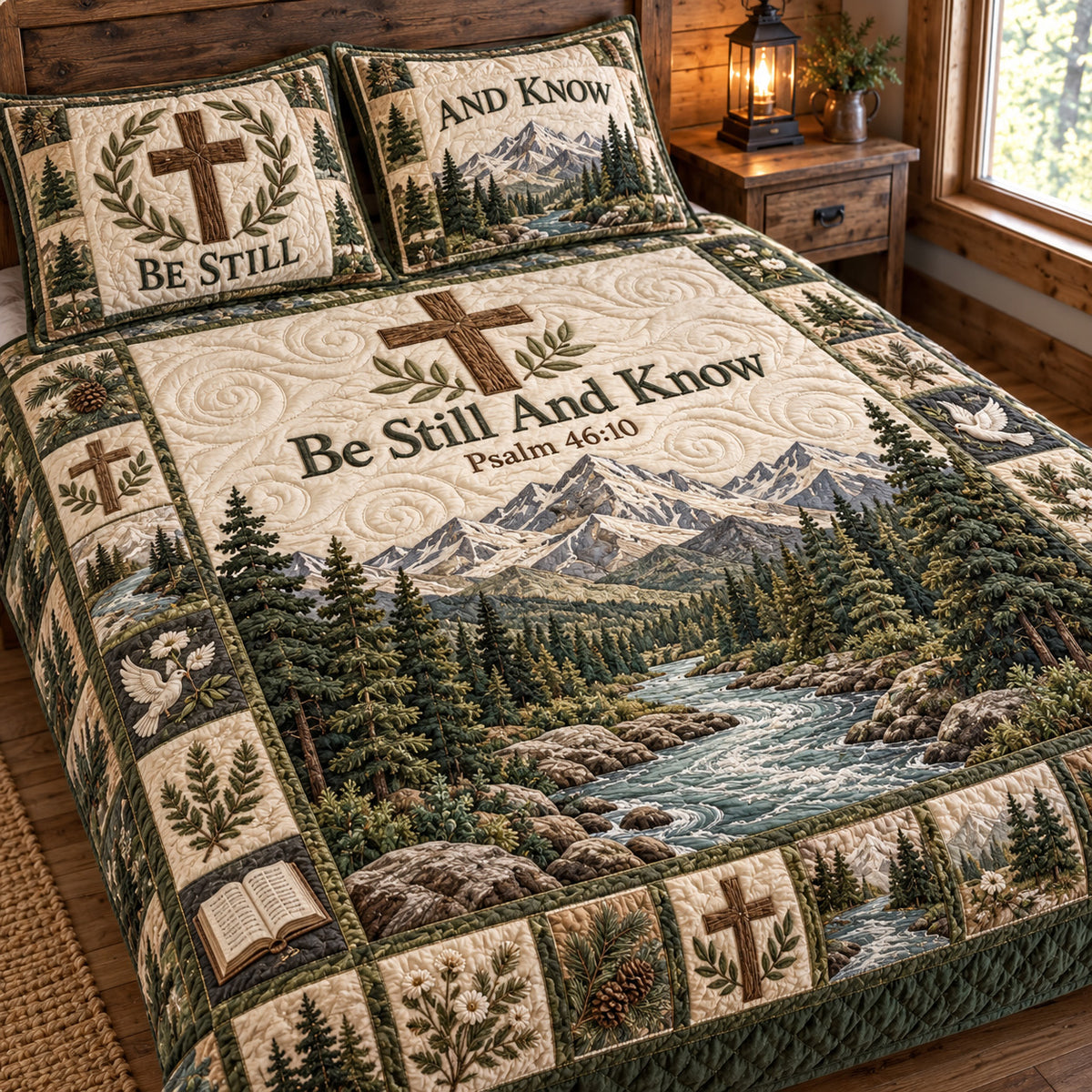 Be Still And Know 3-Piece Quilted Bedding Set GFTOTP23102