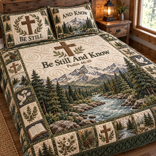 Be Still And Know 3-Piece Quilted Bedding Set GFTOTP23102