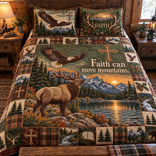 Faith Can Move Mountains 3-Piece Quilted Bedding Set GFTOTP23103