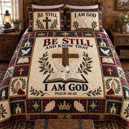 Be Still And Know 3-Piece Quilted Bedding Set GFTOTP23106