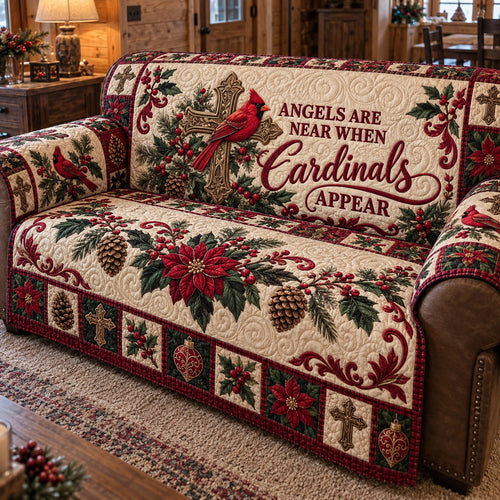 Cardinal Cross Blessings Quilted Sofa Cover GFTOTP23109