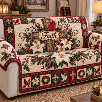 Cardinal Cross Blessings Quilted Sofa Cover GFTOTP23110