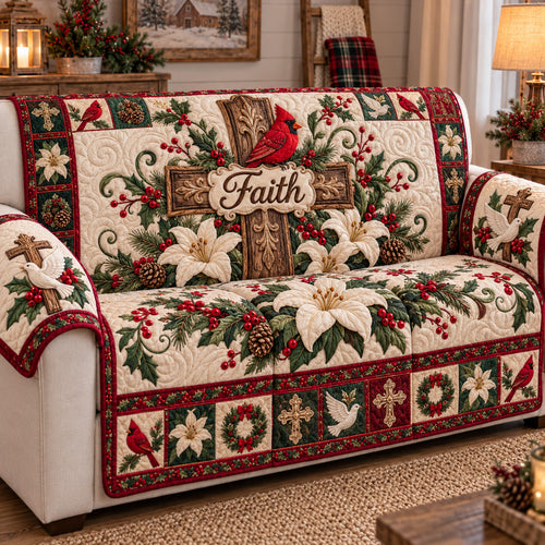 Cardinal Cross Blessings Quilted Sofa Cover GFTOTP23110