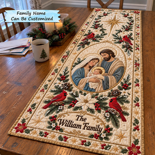 Personalized Nativity Scene Quilted Table Runner QTCUZ GFTOTP23128
