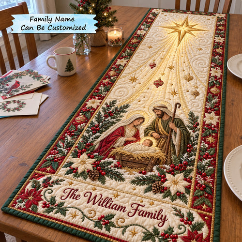 Personalized Nativity Scene Quilted Table Runner QTCUZ GFTOTP23130